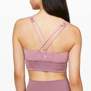 NWOT lululemon Free To Be Bra Long Line Rib Snow Wash - Washed Antoinette (Pink)